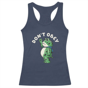 Portland Frog Racerback Tank Top Don't Obey Inflatable Costume Protest - Print Your Wear