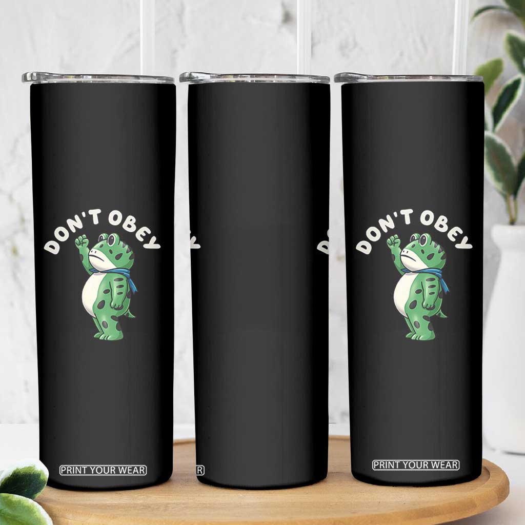 Portland Frog Skinny Tumbler Don't Obey Inflatable Costume Protest TS10 Print Your Wear