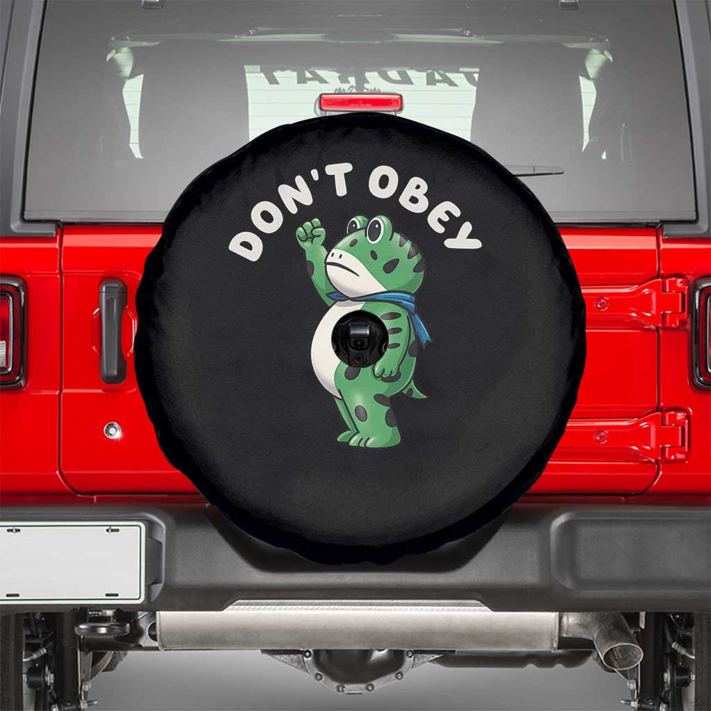 Portland Frog Spare Tire Cover Don't Obey Inflatable Costume Protest TS10 Black Print Your Wear