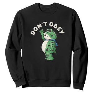 Portland Frog Sweatshirt Don't Obey Inflatable Costume Protest - Print Your Wear