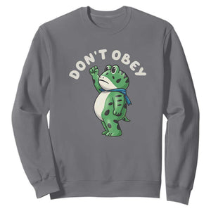 Portland Frog Sweatshirt Don't Obey Inflatable Costume Protest - Print Your Wear