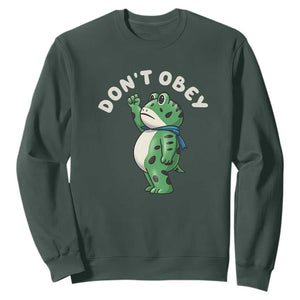 Portland Frog Sweatshirt Don't Obey Inflatable Costume Protest - Print Your Wear