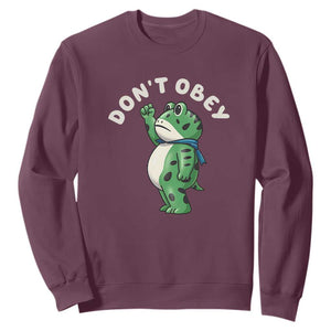 Portland Frog Sweatshirt Don't Obey Inflatable Costume Protest - Print Your Wear