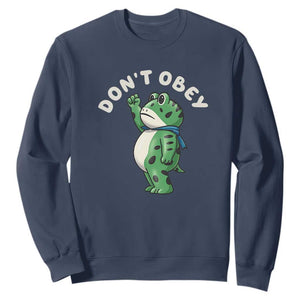 Portland Frog Sweatshirt Don't Obey Inflatable Costume Protest - Print Your Wear