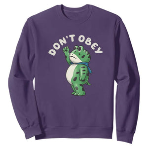 Portland Frog Sweatshirt Don't Obey Inflatable Costume Protest - Print Your Wear