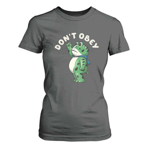 Portland Frog T Shirt For Women Don't Obey Inflatable Costume Protest TS10 Dark Heather Print Your Wear