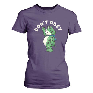 Portland Frog T Shirt For Women Don't Obey Inflatable Costume Protest TS10 Purple Print Your Wear