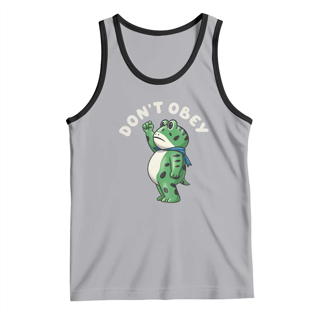 Portland Frog Tank Top Don't Obey Inflatable Costume Protest TS10 Athletic Heather Black Print Your Wear