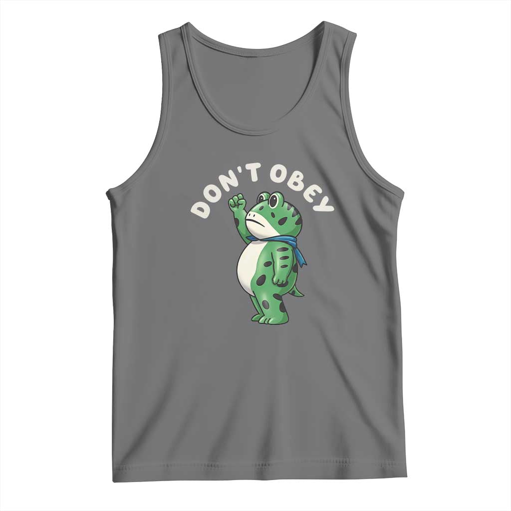 Portland Frog Tank Top Don't Obey Inflatable Costume Protest TS10 Black Heather Print Your Wear
