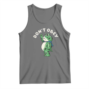 Portland Frog Tank Top Don't Obey Inflatable Costume Protest TS10 Black Heather Print Your Wear