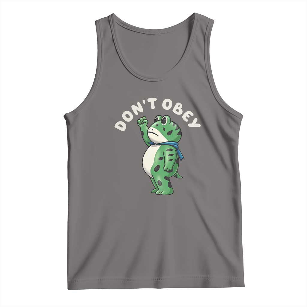 Portland Frog Tank Top Don't Obey Inflatable Costume Protest TS10 Deep Heather Print Your Wear