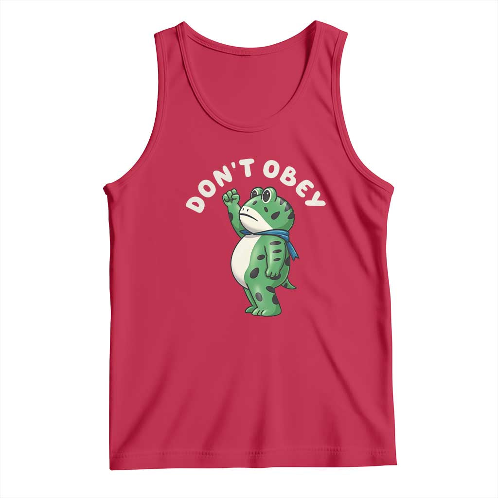 Portland Frog Tank Top Don't Obey Inflatable Costume Protest TS10 Red Print Your Wear