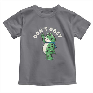 Portland Frog Toddler T Shirt Don't Obey Inflatable Costume Protest TS10 Charcoal Print Your Wear