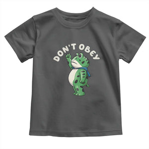 Portland Frog Toddler T Shirt Don't Obey Inflatable Costume Protest TS10 Dark Heather Print Your Wear