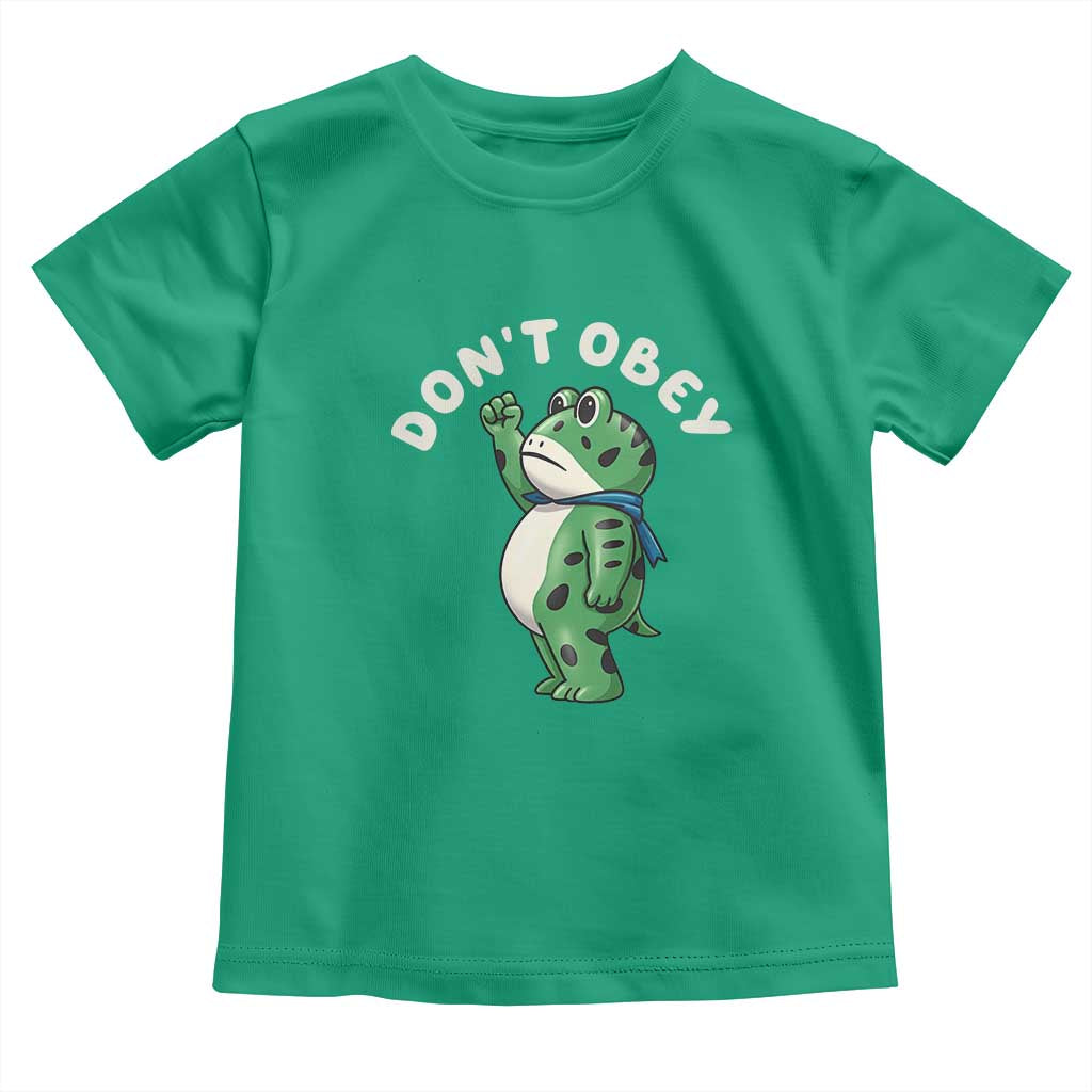 Portland Frog Toddler T Shirt Don't Obey Inflatable Costume Protest TS10 Irish Green Print Your Wear