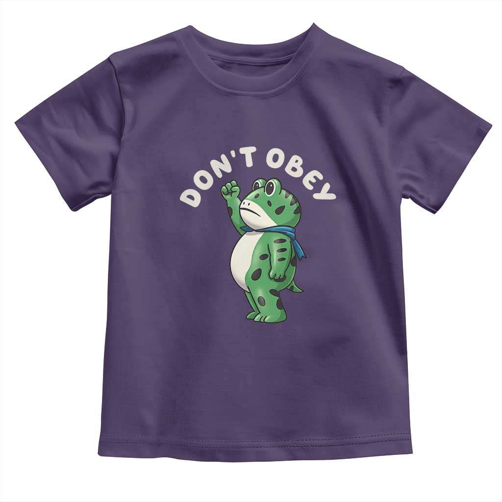 Portland Frog Toddler T Shirt Don't Obey Inflatable Costume Protest TS10 Purple Print Your Wear