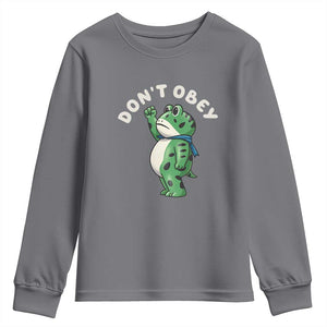 Portland Frog Youth Sweatshirt Don't Obey Inflatable Costume Protest - Print Your Wear