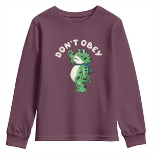 Portland Frog Youth Sweatshirt Don't Obey Inflatable Costume Protest - Print Your Wear