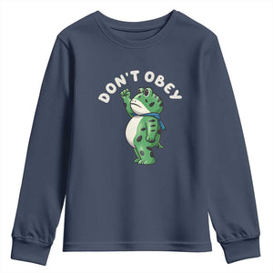 Portland Frog Youth Sweatshirt Don't Obey Inflatable Costume Protest - Print Your Wear