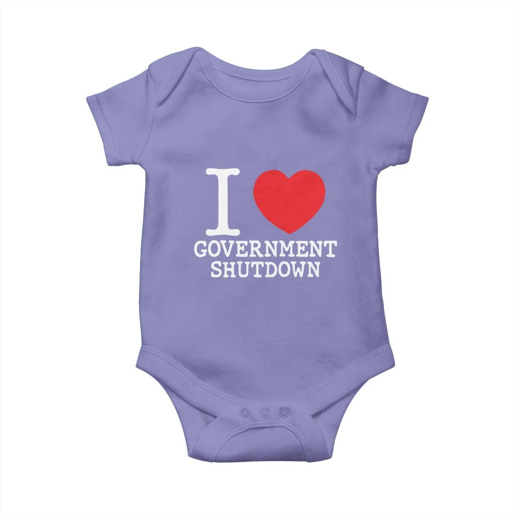 I Love Government Shutdown Baby Onesie Libertarian Anarchist TS10 Violet Print Your Wear
