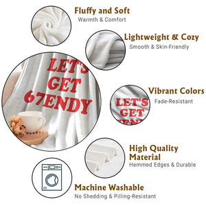 Let's Get Sendy 67 Throw Blanket Funny 6 7 Six Seven 6 7endy Meme TS10 Print Your Wear