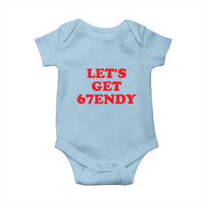 Let's Get Sendy 67 Baby Onesie Funny 6 7 Six Seven 6 7endy Meme TS10 Light Blue Print Your Wear