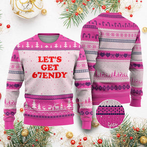 Let's Get Sendy 67 Ugly Christmas Sweater Funny 6 7 Six Seven 6 7endy Meme TS10 Hot Pink Print Your Wear
