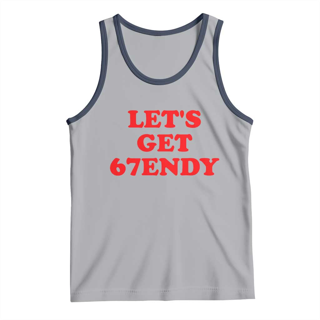 Let's Get Sendy 67 Tank Top Funny 6 7 Six Seven 6 7endy Meme TS10 Athletic Heather Navy Print Your Wear