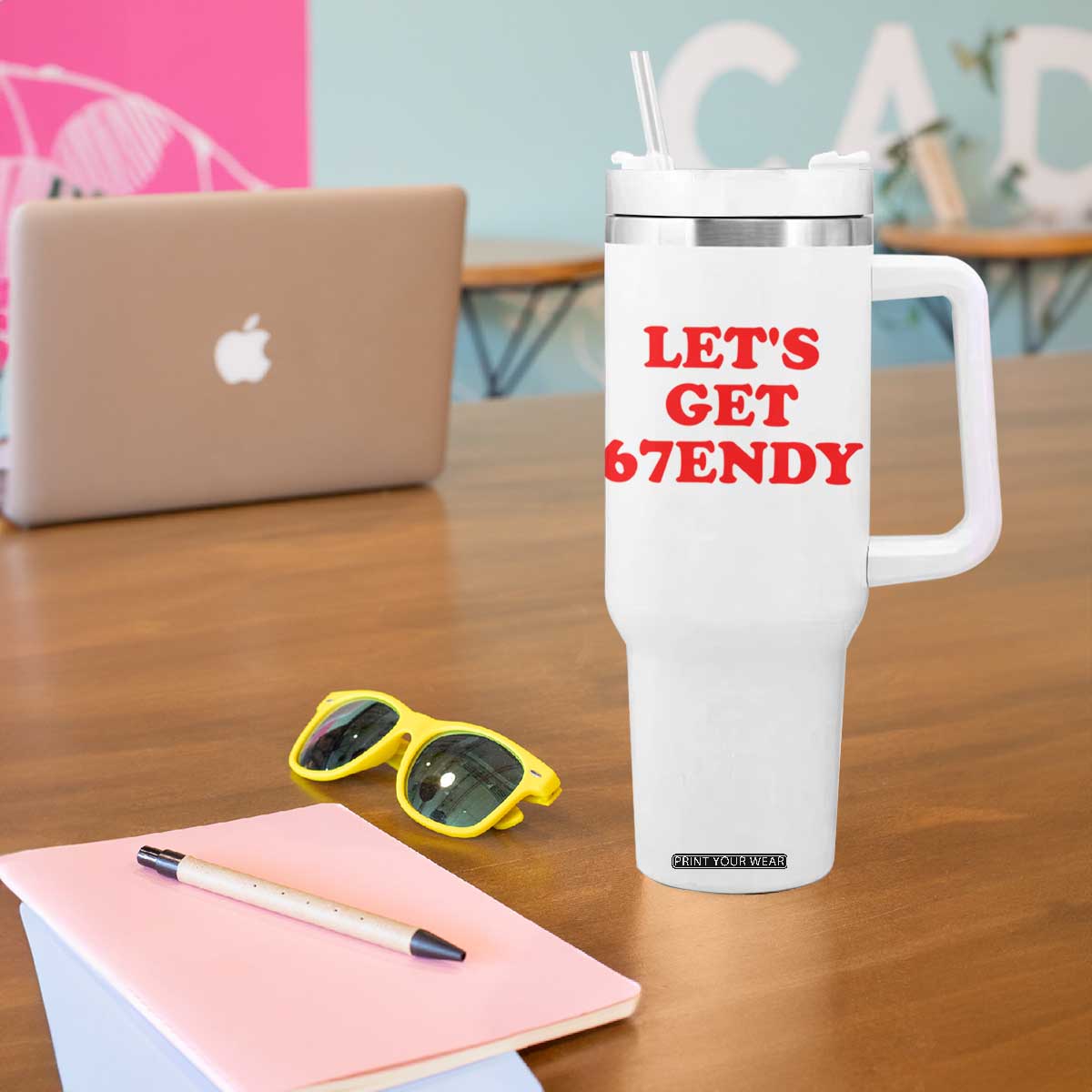 Let's Get Sendy 67 Tumbler With Handle Funny 6 7 Six Seven 6 7endy Meme TS10 Print Your Wear
