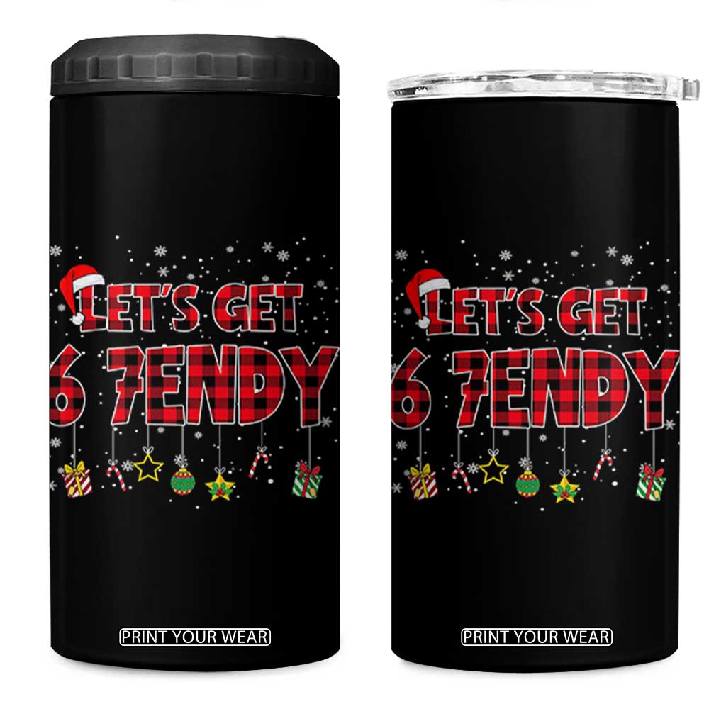 Six Seven Christmas 4 in 1 Can Cooler Tumbler Let's get Sendy 7endy Funny 67 6 7 Meme Gen Alpha Slang TS10 One Size: 16 oz Black Print Your Wear