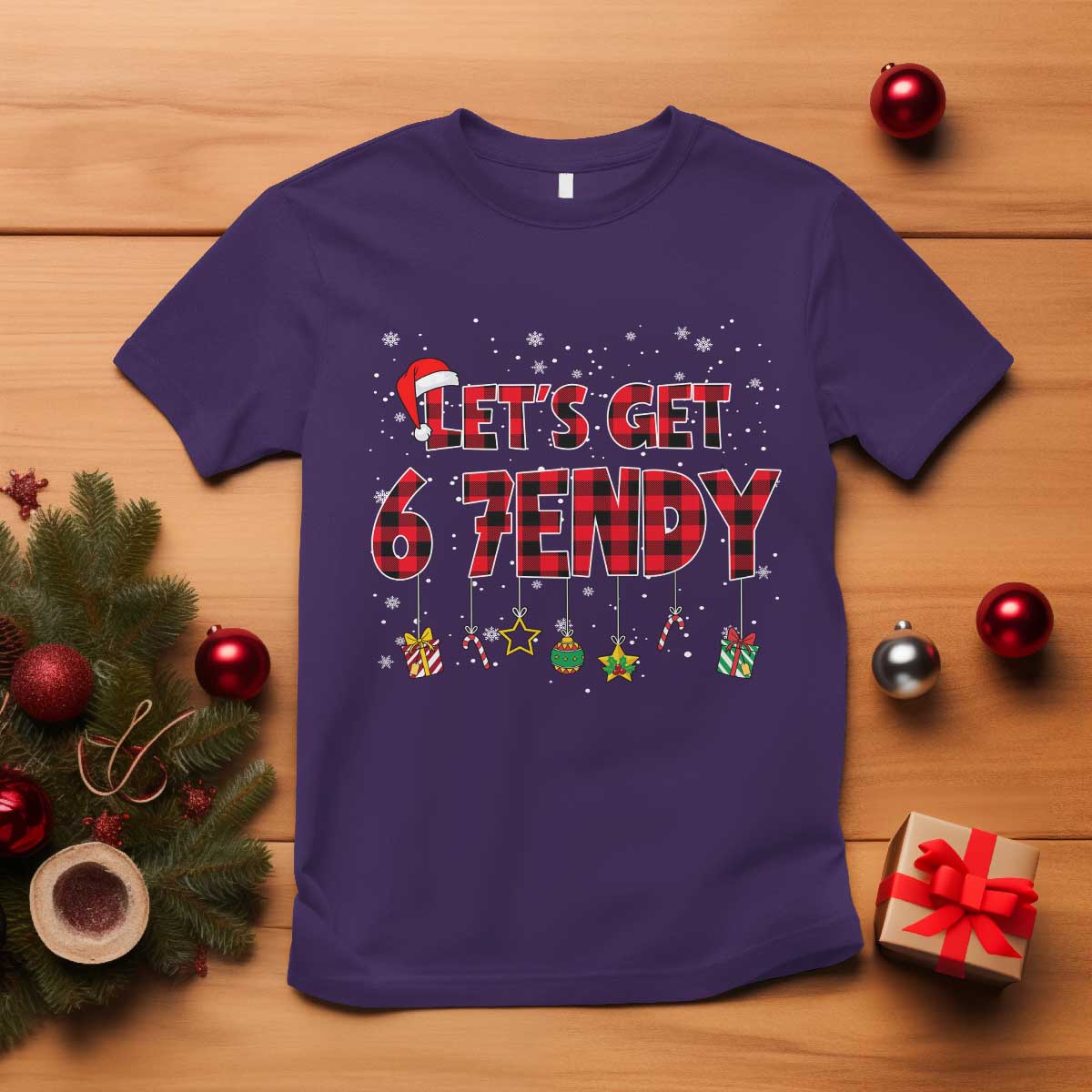 Six Seven Christmas T Shirt Let's get Sendy 7endy Funny 67 6 7 Meme Gen Alpha Slang TS10 Purple Print Your Wear