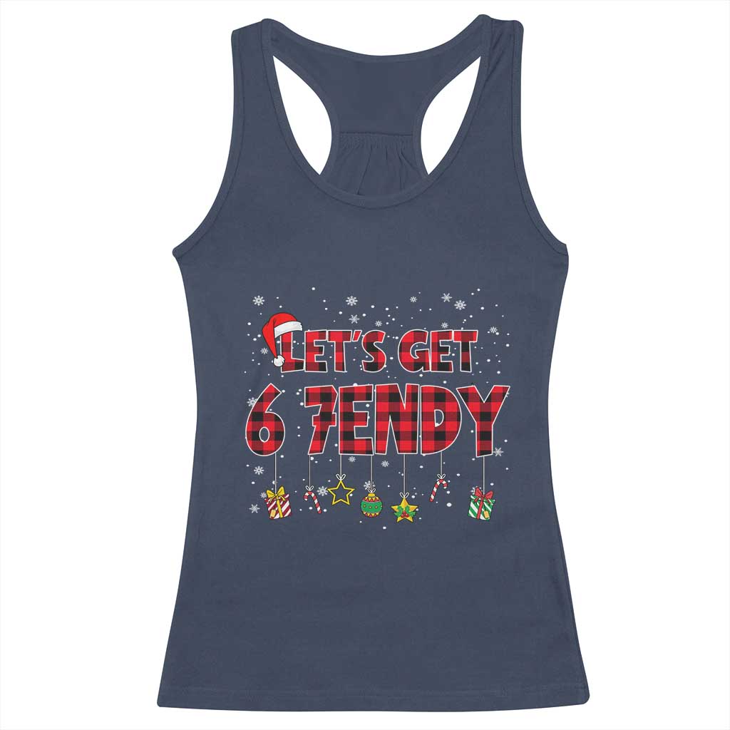 Six Seven Christmas Racerback Tank Top Let's get Sendy 7endy Funny 67 6 7 Meme Gen Alpha Slang TS10 Navy Print Your Wear