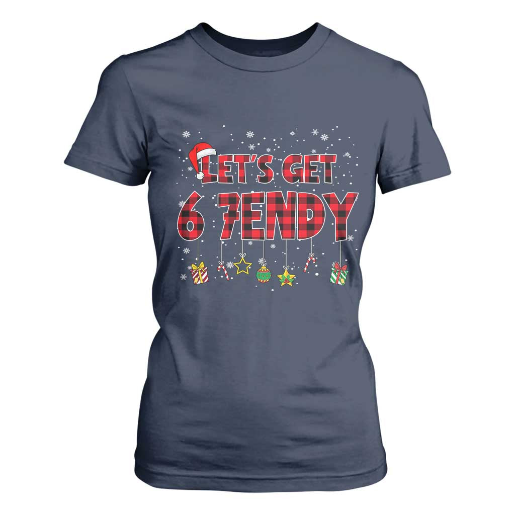 Six Seven Christmas T Shirt For Women Let's get Sendy 7endy Funny 67 6 7 Meme Gen Alpha Slang TS10 Navy Print Your Wear