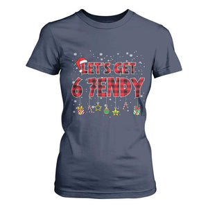 Six Seven Christmas T Shirt For Women Let's get Sendy 7endy Funny 67 6 7 Meme Gen Alpha Slang TS10 Navy Print Your Wear