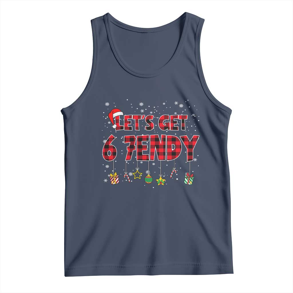 Six Seven Christmas Tank Top Let's get Sendy 7endy Funny 67 6 7 Meme Gen Alpha Slang TS10 Navy Print Your Wear