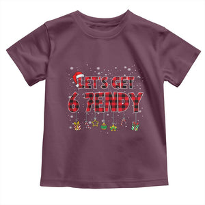 Six Seven Christmas Toddler T Shirt Let's get Sendy 7endy Funny 67 6 7 Meme Gen Alpha Slang TS10 Maroon Print Your Wear