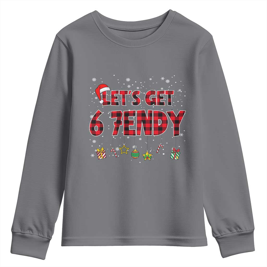 Six Seven Christmas Youth Sweatshirt Let's get Sendy 7endy Funny 67 6 7 Meme Gen Alpha Slang TS10 Charcoal Print Your Wear