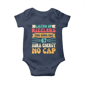 Listen Up Rizzlers This Sigma Has 67 Aura Energy Six Seven Baby Onesie TS10 Navy Print Your Wear