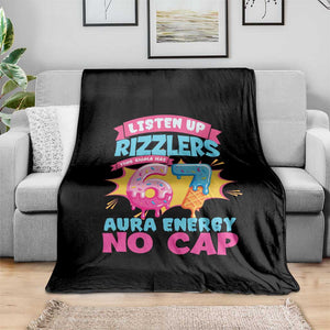 Listen Up Rizzlers This Sigma Has 67 Aura Energy Six Seven Throw Blanket Baseball Drip Number 67 TS10 Print Your Wear