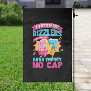 Listen Up Rizzlers This Sigma Has 67 Aura Energy Six Seven Garden Flag Baseball Drip Number 67 TS10 Print Your Wear