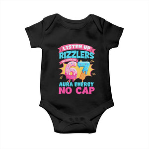 Listen Up Rizzlers This Sigma Has 67 Aura Energy Six Seven Baby Onesie Baseball Drip Number 67 TS10 Black Print Your Wear