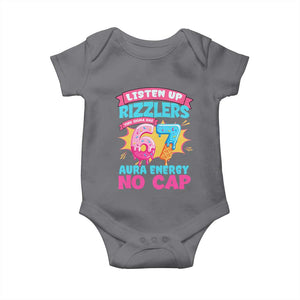 Listen Up Rizzlers This Sigma Has 67 Aura Energy Six Seven Baby Onesie Baseball Drip Number 67 TS10 Charcoal Print Your Wear
