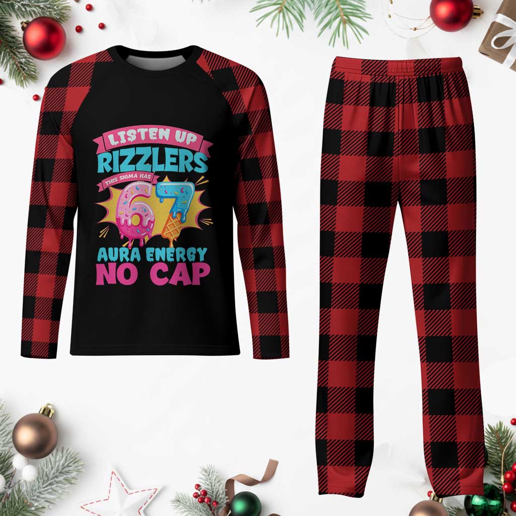 Listen Up Rizzlers This Sigma Has 67 Aura Energy Six Seven Plaid Pajama Set Baseball Drip Number 67 TS10 Buffalo Plaid Print Your Wear