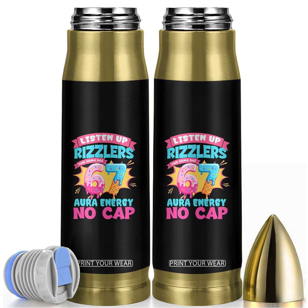 Listen Up Rizzlers This Sigma Has 67 Aura Energy Six Seven Bullet Tumbler Baseball Drip Number 67 TS10 Black Print Your Wear