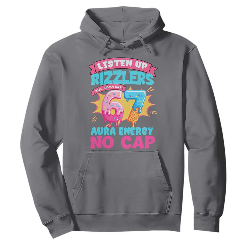 Listen Up Rizzlers This Sigma Has 67 Aura Energy Six Seven Hoodie Baseball Drip Number 67 TS10 Charcoal Print Your Wear