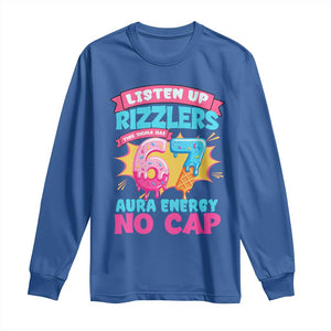 Listen Up Rizzlers This Sigma Has 67 Aura Energy Six Seven Long Sleeve Shirt Baseball Drip Number 67 TS10 Royal Blue Print Your Wear
