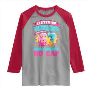 Listen Up Rizzlers This Sigma Has 67 Aura Energy Six Seven Raglan Shirt Baseball Drip Number 67 TS10 Sport Gray Red Print Your Wear