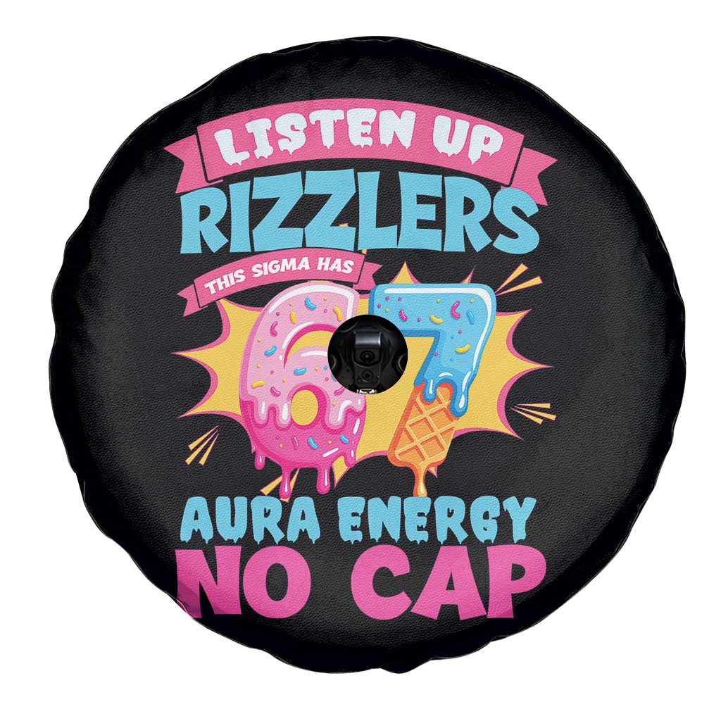 Listen Up Rizzlers This Sigma Has 67 Aura Energy Six Seven Spare Tire Cover Baseball Drip Number 67 TS10 Print Your Wear