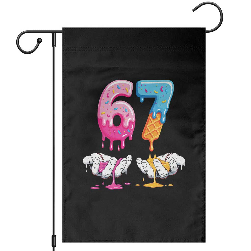 Funny 67 Six Seven Ice Cream Drip Garden Flag Cool Meme 6 7 Funny Number Couple Matching Costume TS10 Black Print Your Wear