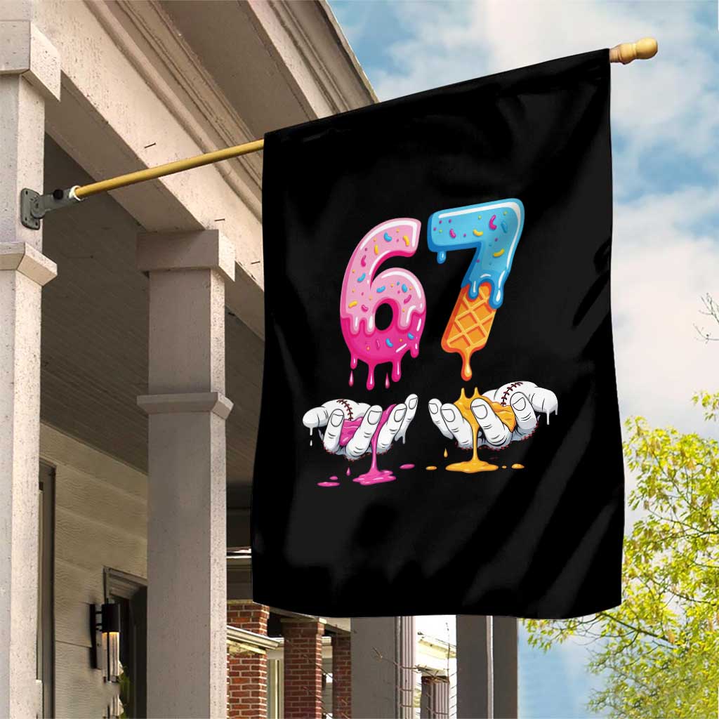 Funny 67 Six Seven Ice Cream Drip Garden Flag Cool Meme 6 7 Funny Number Couple Matching Costume TS10 Print Your Wear